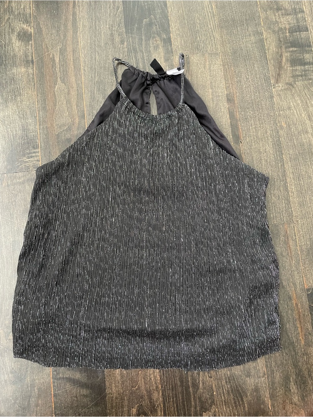 H&M Black Sparkle Halter Neck Tank Top